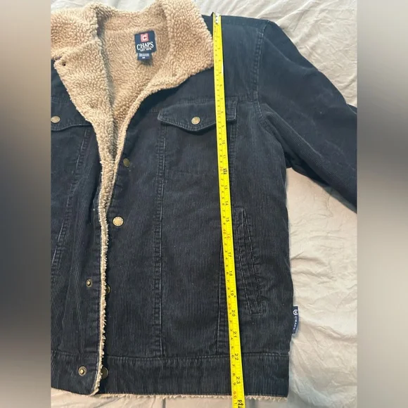 Chaps Jacket Blue Corduroy Sherpa Lined Mens M